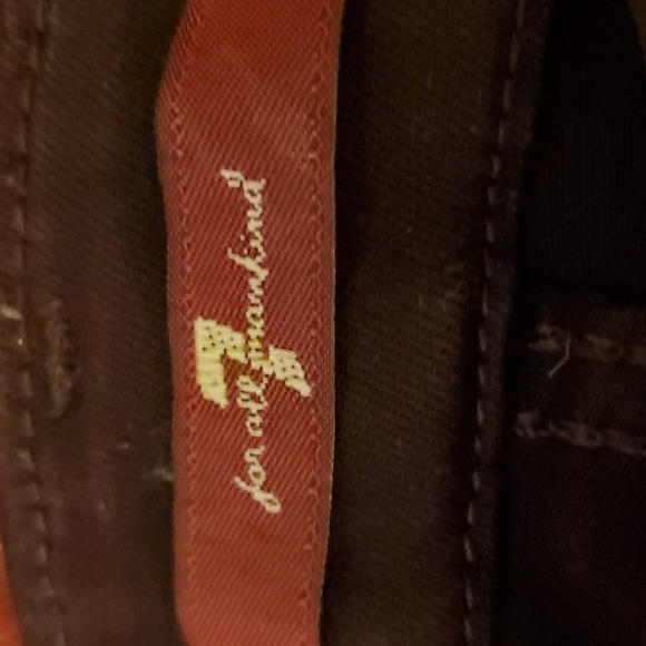 7 For All Mankind Waxed Distressed Women's Skinny Brown Pants - Size 27 - Picture 8 of 13